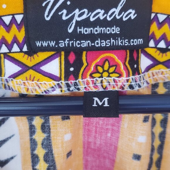 Vipada Handmade Dashiki Shirt African Top Clothing Kaftan Medium - Picture 2 of 3